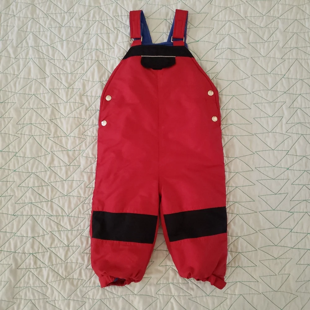The Children's Place Red Fleece Lined Snow Bib Overalls